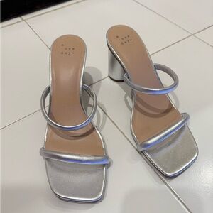 A New Day Silver Heeled Sandals